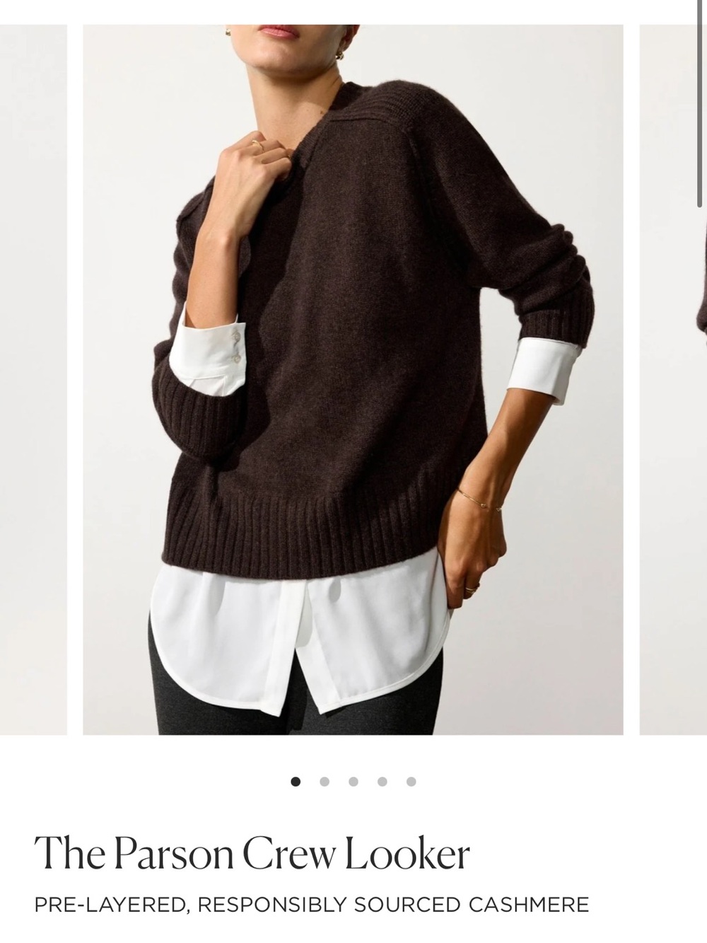Brochu Walker Brown Cashmere Crew Sweater